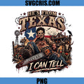 Leatherface Chainsaw PNG, He's From Texas Horror Western PNG