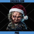 Chucky Christmas Horror PNG, Scary Chucky Santa Doll Art PNG