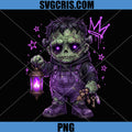 Frankenstein Horror Doll PNG, Purple Halloween Monster Art PNG