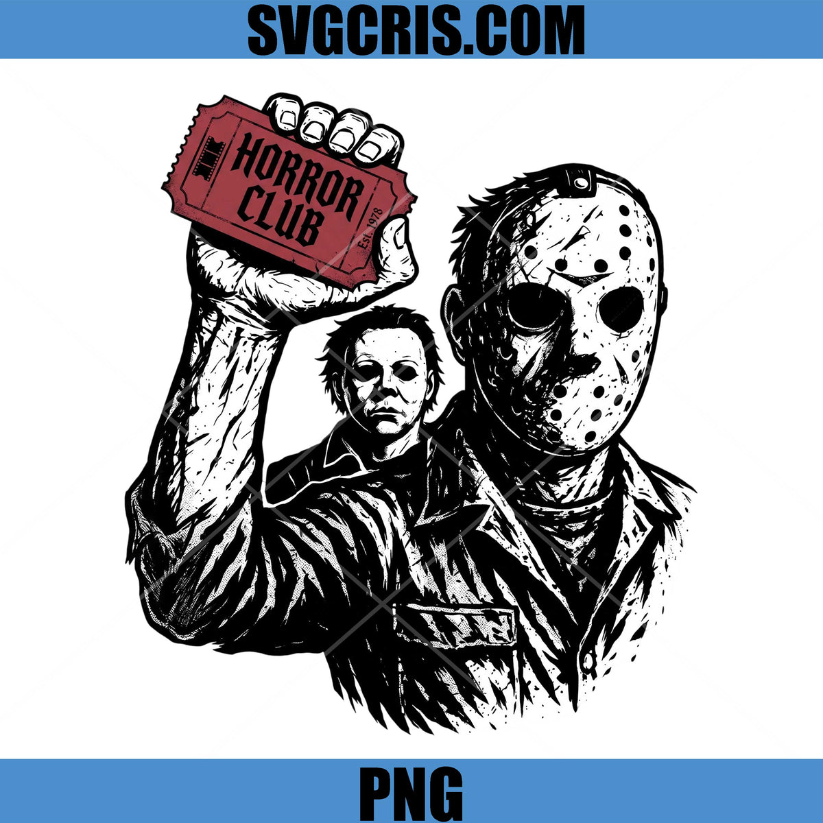 Horror Club Michael PNG, Jason Mask Horror Art PNG
