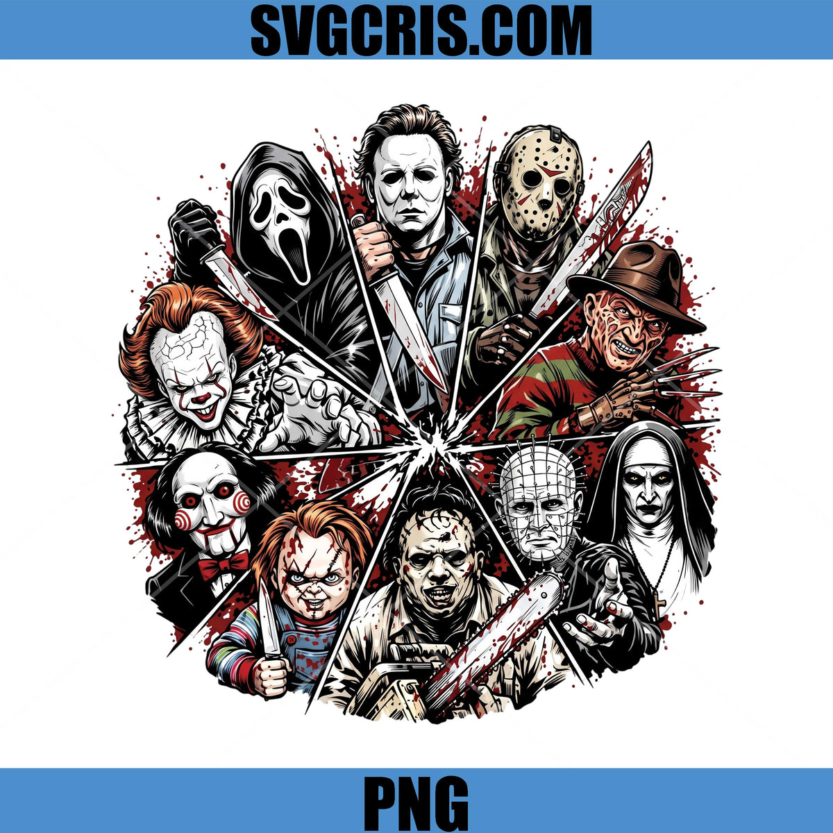 Killer Horror Squad PNG, Ghostface Jason Michael Horror PNG