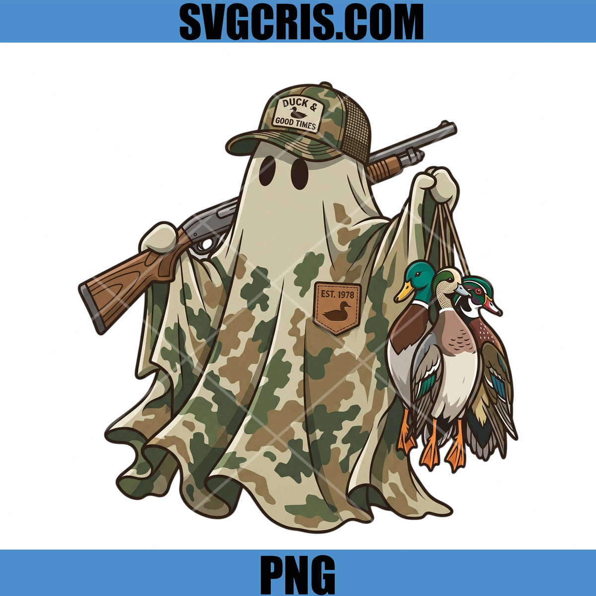 Duck Hunting Ghost PNG, Camo Duck Hunter Spirit PNG