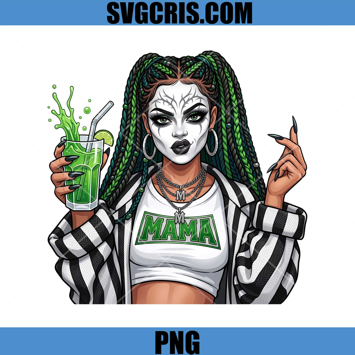 Gothic Mama Green Halloween PNG, Halloween Witch Lady Design PNG