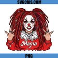 Clown Girl Mama PNG, Red Dreadlocks Horror Halloween Dark PNG