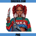 Halloween Mama Girl PNG, Red Braided Hair Knife PNG