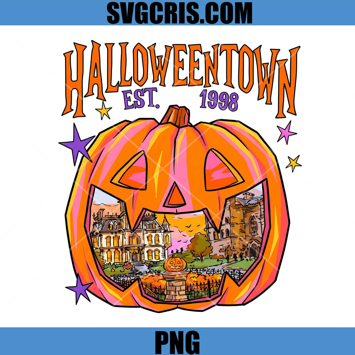 Halloweentown Pumpkin Est 1998 PNG, Halloween Town Est 1998 PNG