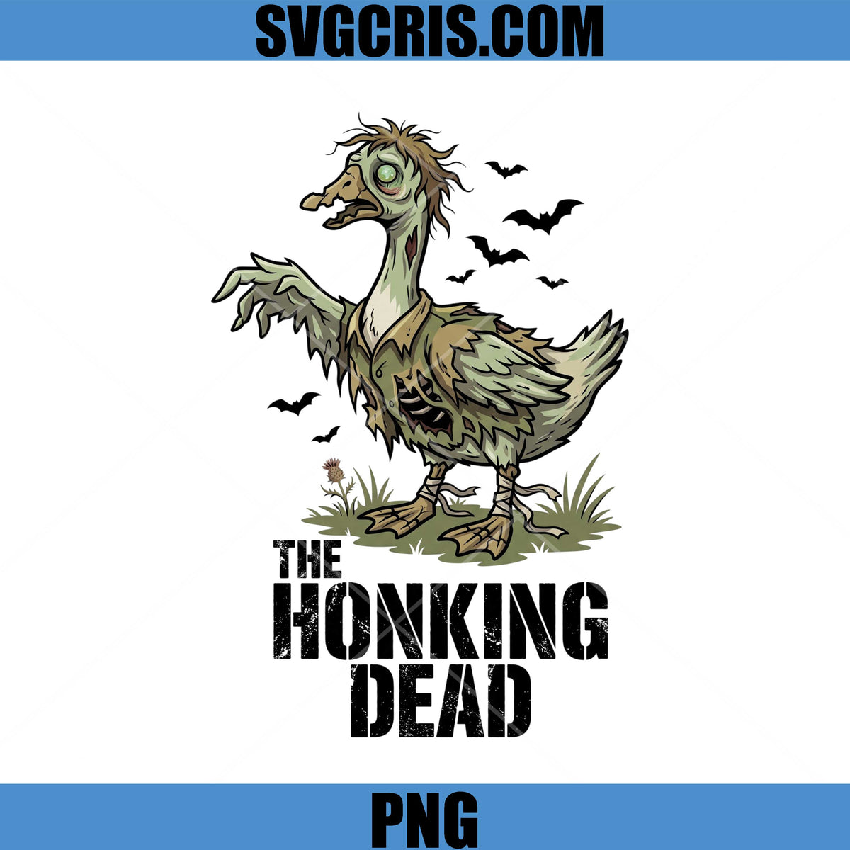 The Honking Dead Goose PNG, Zombie Goose Halloween PNG