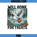 Will Honk For Treats Duck PNG, Funny Halloween Duck Ghost PNG