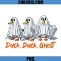 Duck Duck Ghost PNG, Spooky Ghost Duck Trio PNG