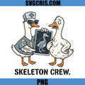 Skeleton Crew PNG, Funny Skeleton Duck Halloween PNG