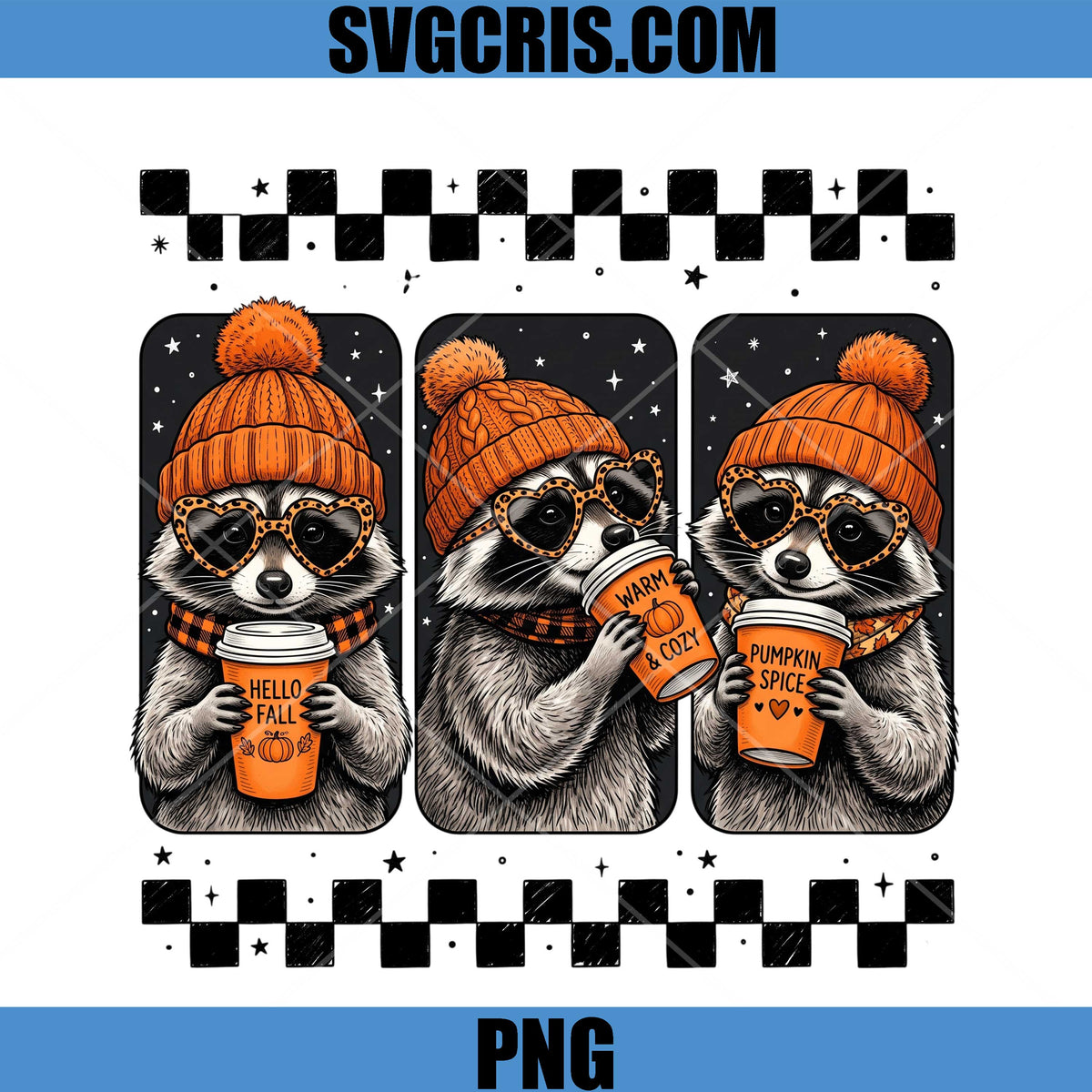 Hello Fall Raccoon PNG, Cozy Autumn Animal PNG