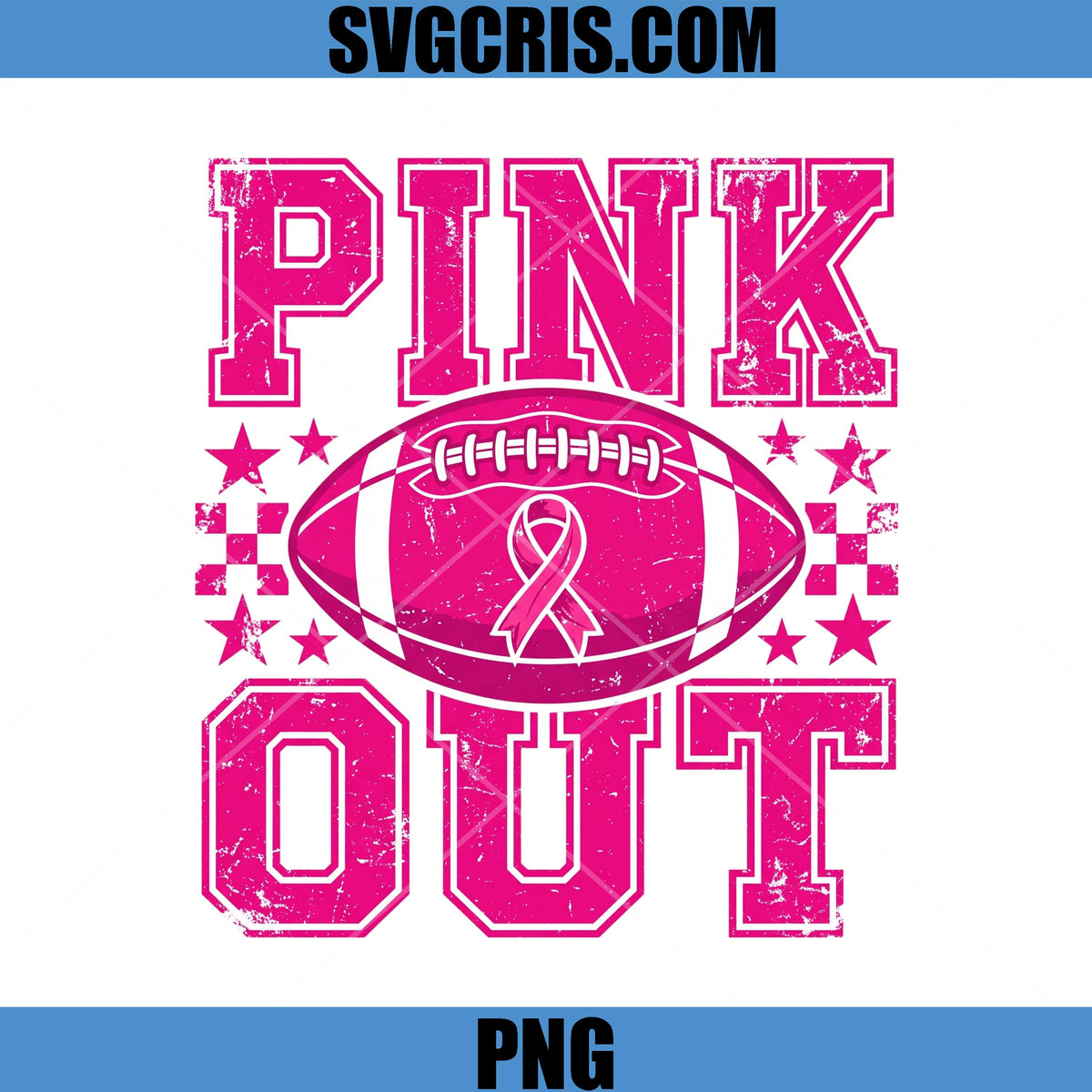 Pink Out Game Day PNG, Football Breast Cancer Support PNG