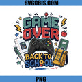Game Over Back To School PNG, Gamer Student Controller PNG