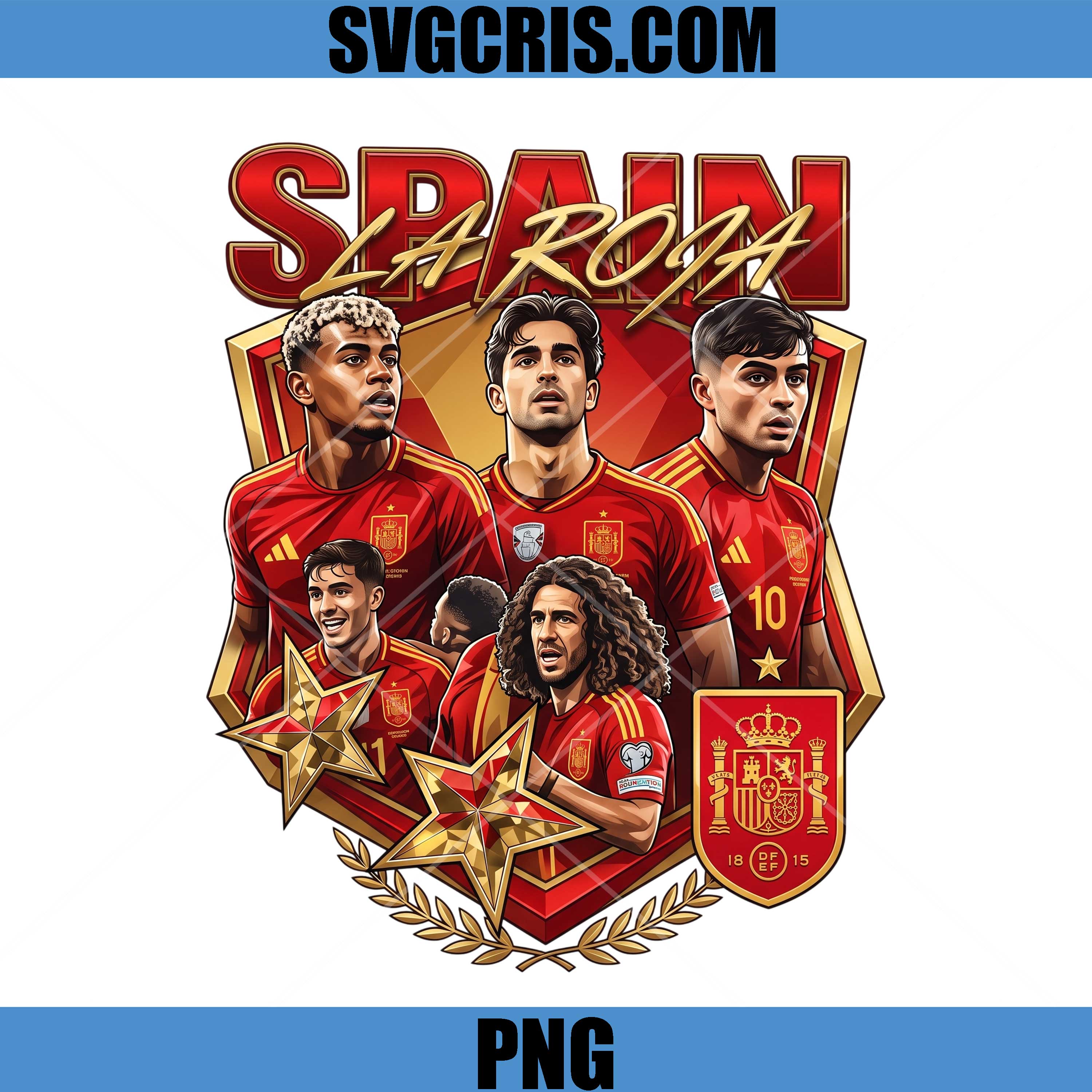 Spain Soccer Team Stars WC PNG, Spain Football Players Design PNG