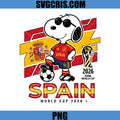 Spain World Cup 2026 Snoopy PNG, Spain Football Mascot PNG