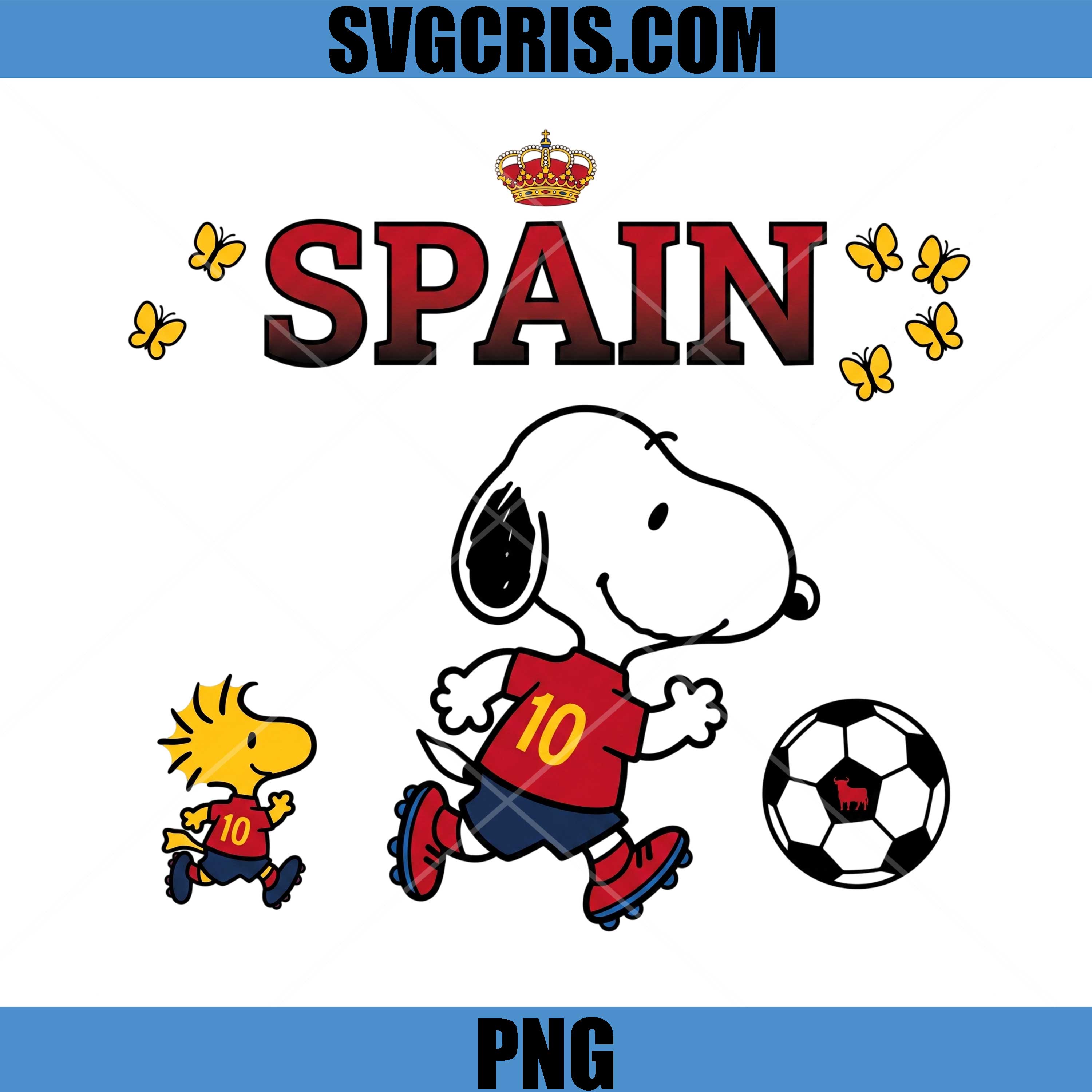 Snoopy Spain Soccer Team PNG, World Cup 2026 Spain PNG