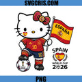 Hello Kitty Spain World Cup 2026 PNG, Spain Soccer Fan Cartoon PNG