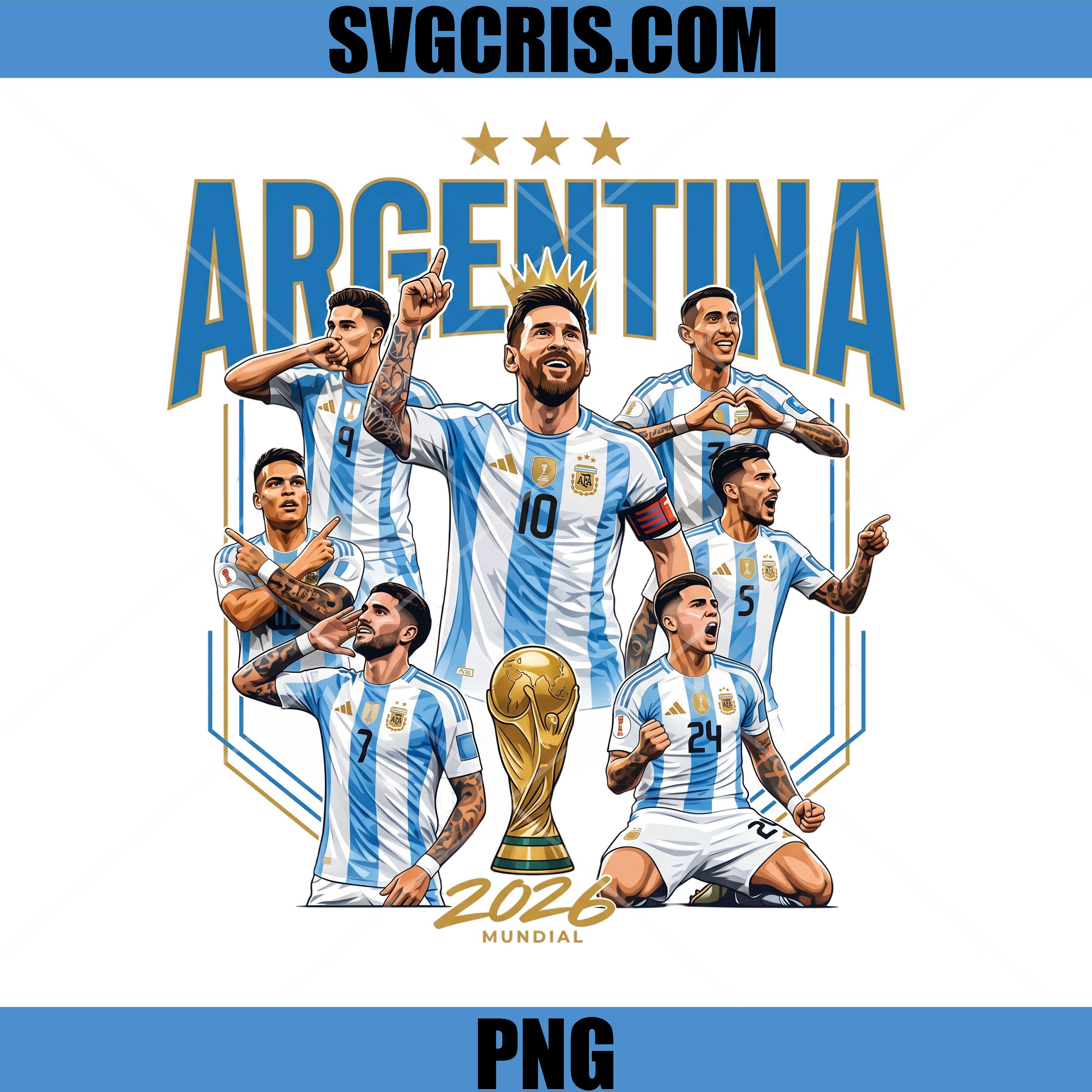 Argentina World Cup 2026 Team PNG, Lionel Messi Argentina PNG