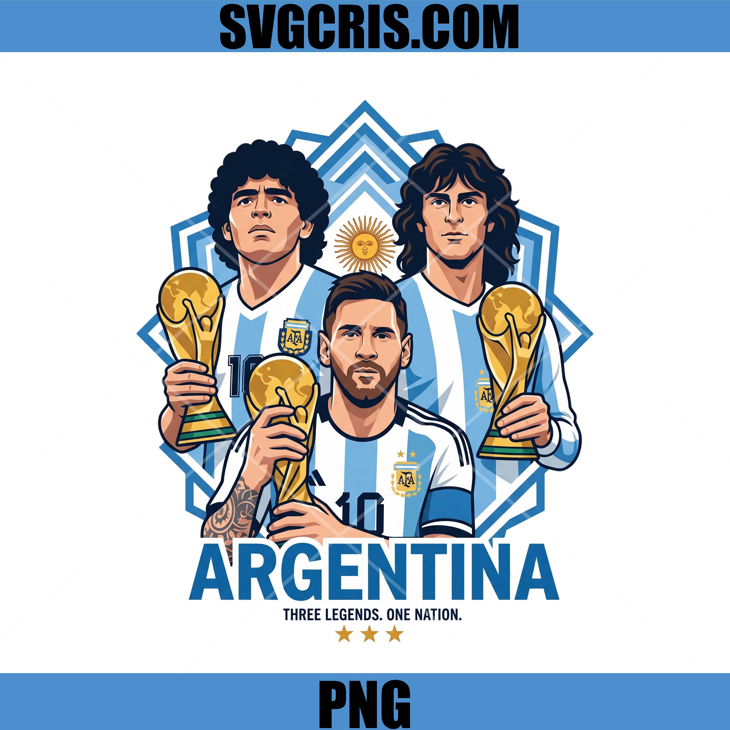 Lionel Messi Maradona Argentina PNG, Argentina Football Legends PNG