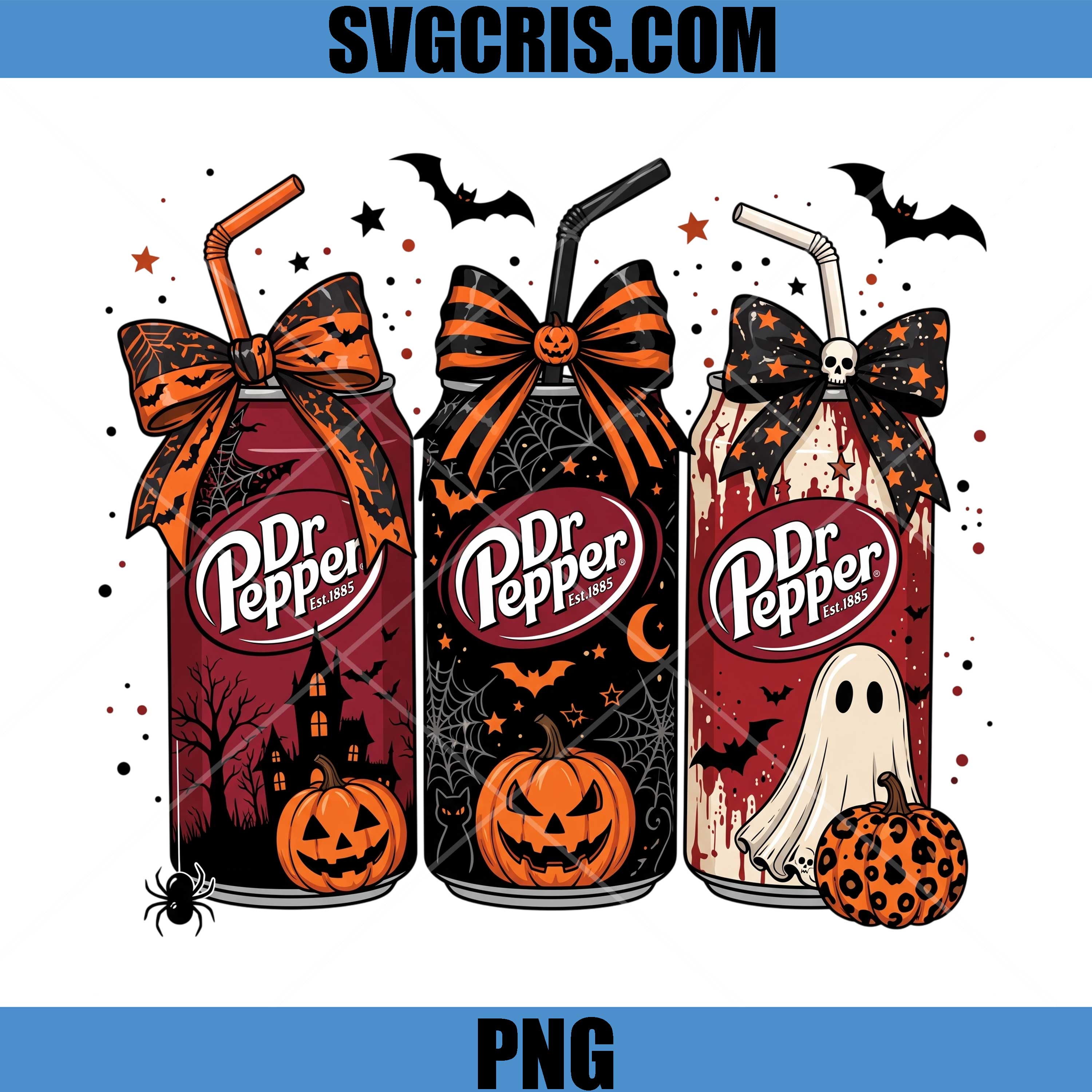 Dr Pepper Halloween PNG, Spooky Pumpkin Soda Can PNG