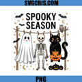 Spooky Season Ghost Cat PNG, Cute Halloween Skeleton PNG