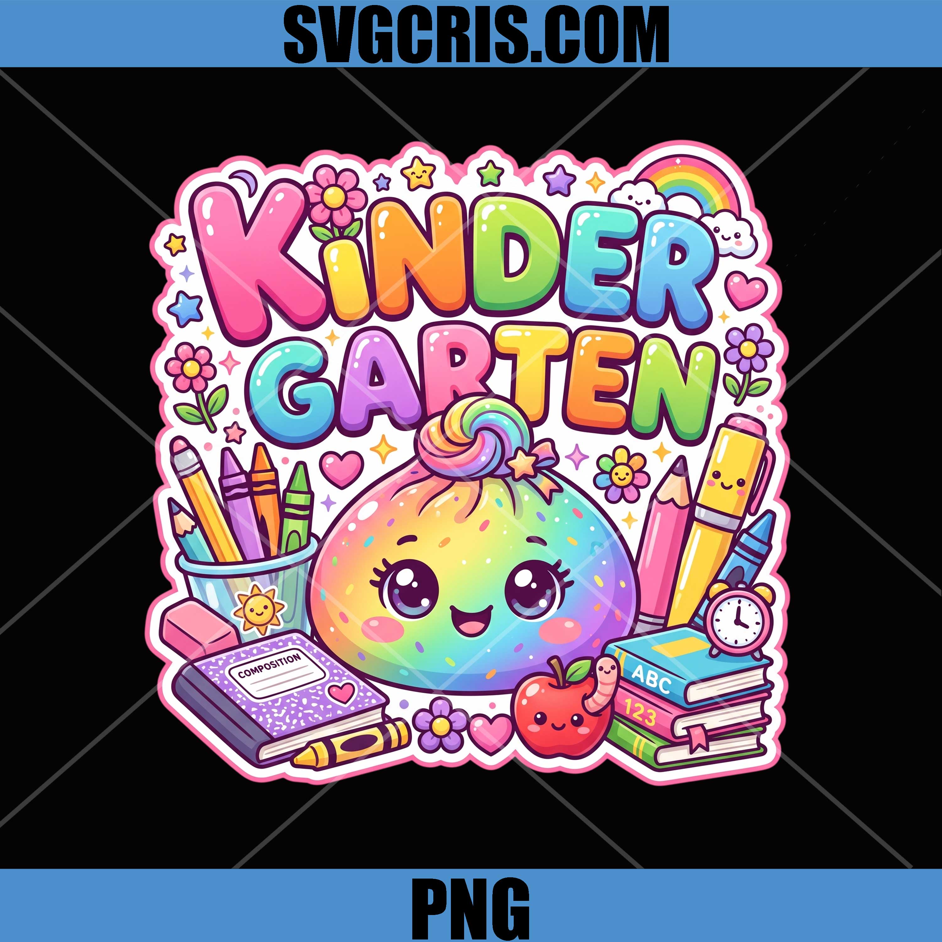 Kindergarten Rainbow School PNG, Cute Back To School PNG