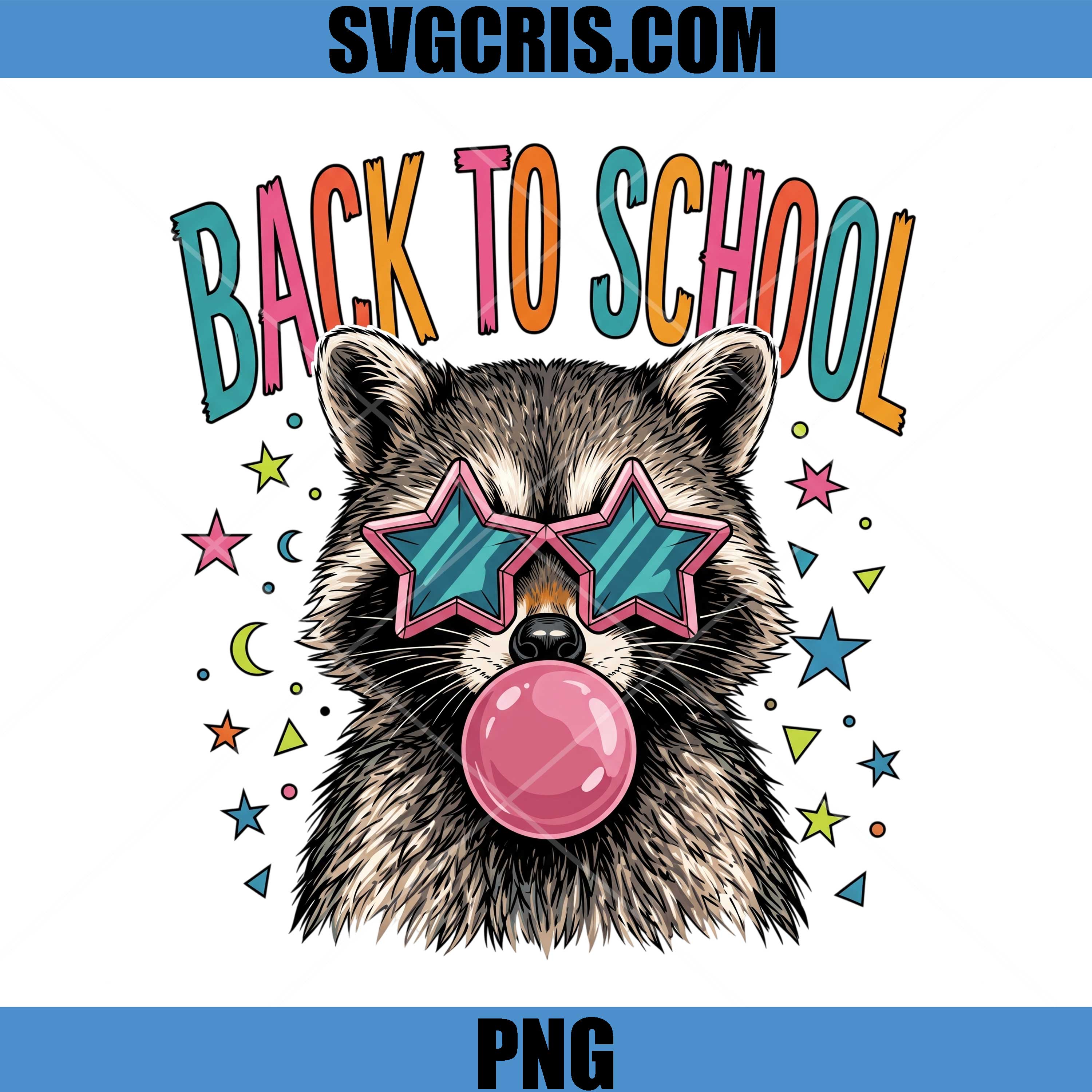Back To School Raccoon PNG, Cute Bubble Gum Raccoon PNG