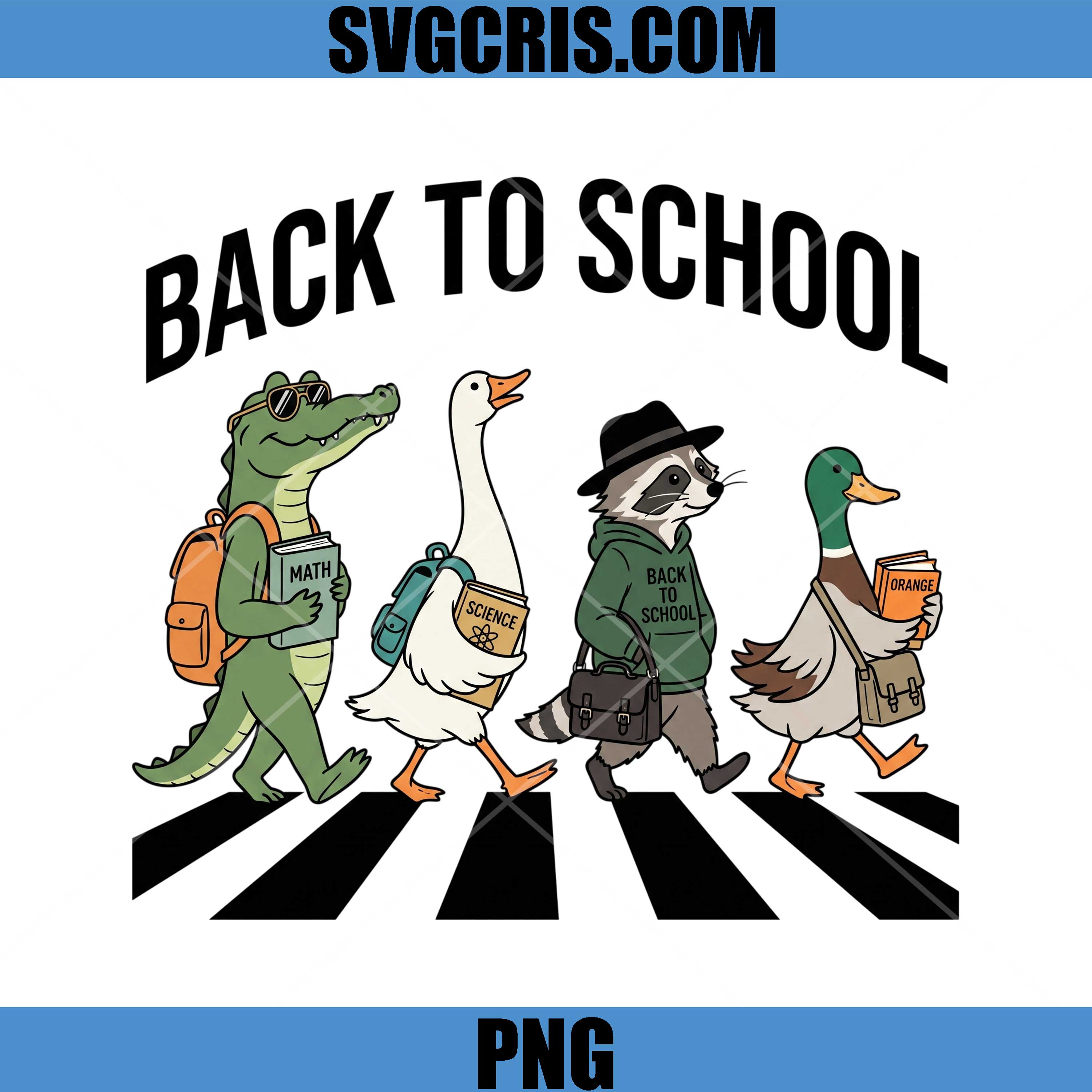 Back To School Animals PNG, Back To School Crossing PNG
