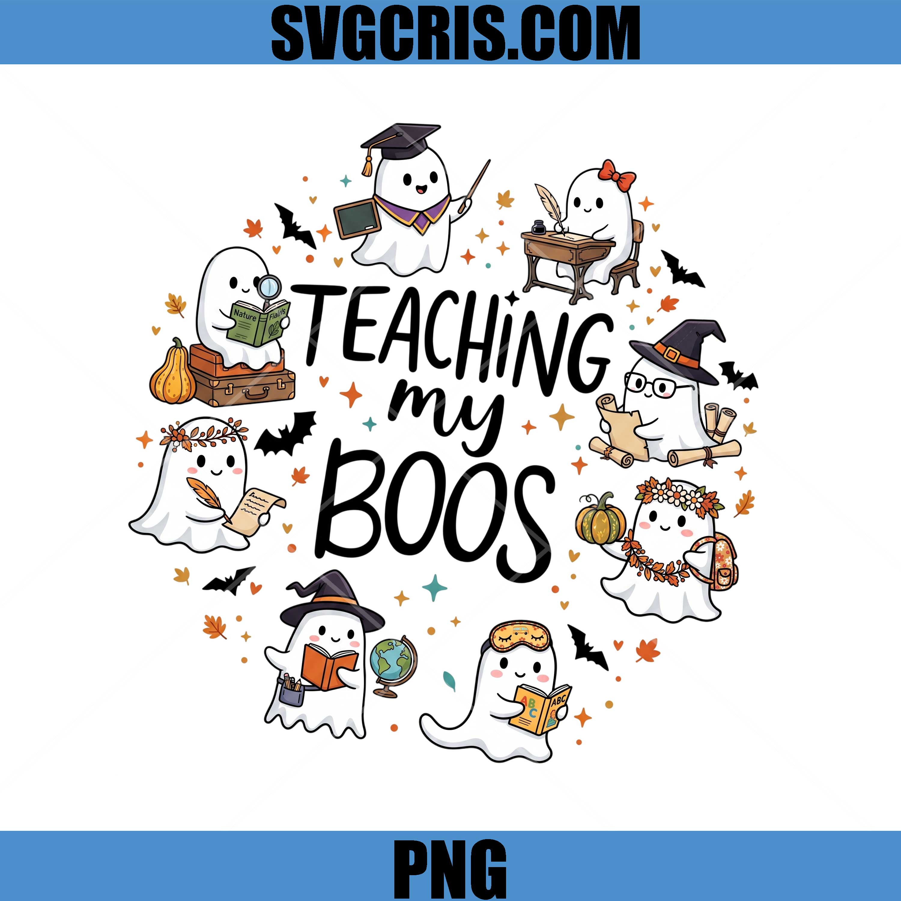 Teaching My Boos Ghost PNG, Halloween School Teacher PNG