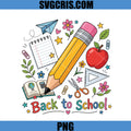 Back To School Pencil Supplies PNG, Colorful School Essentials PNG