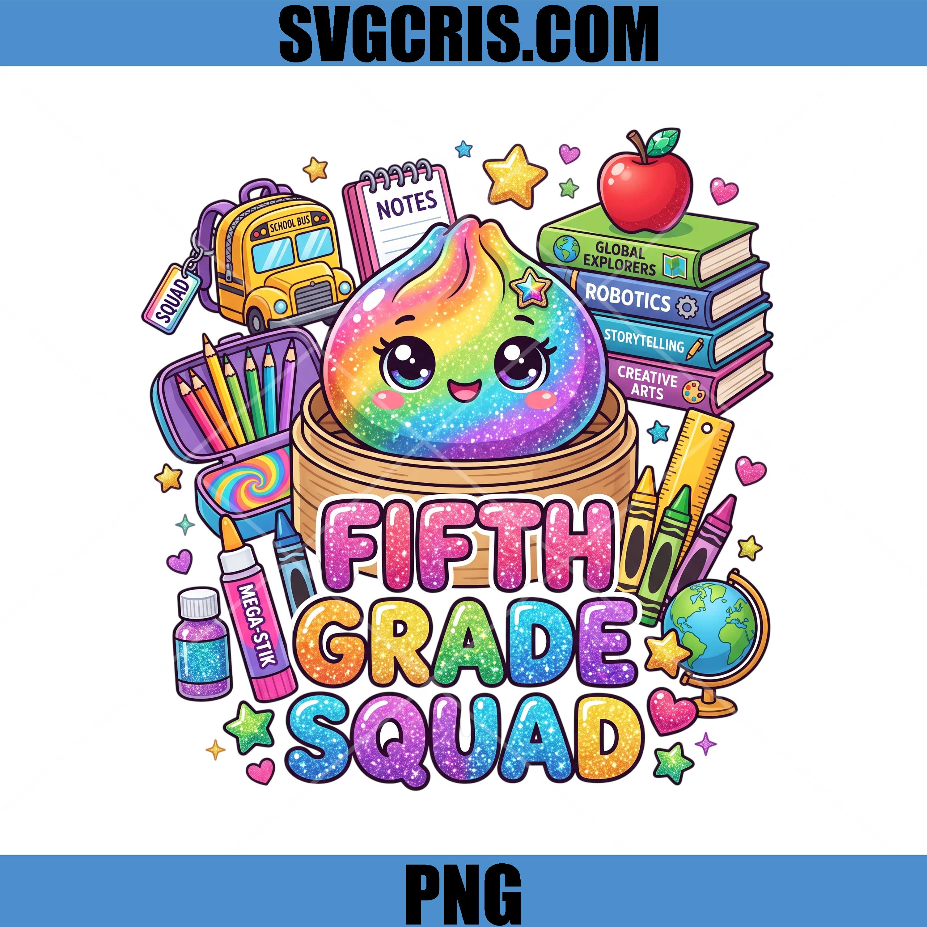 Fifth Grade Squad School PNG, Kawaii Student Dumpling PNG
