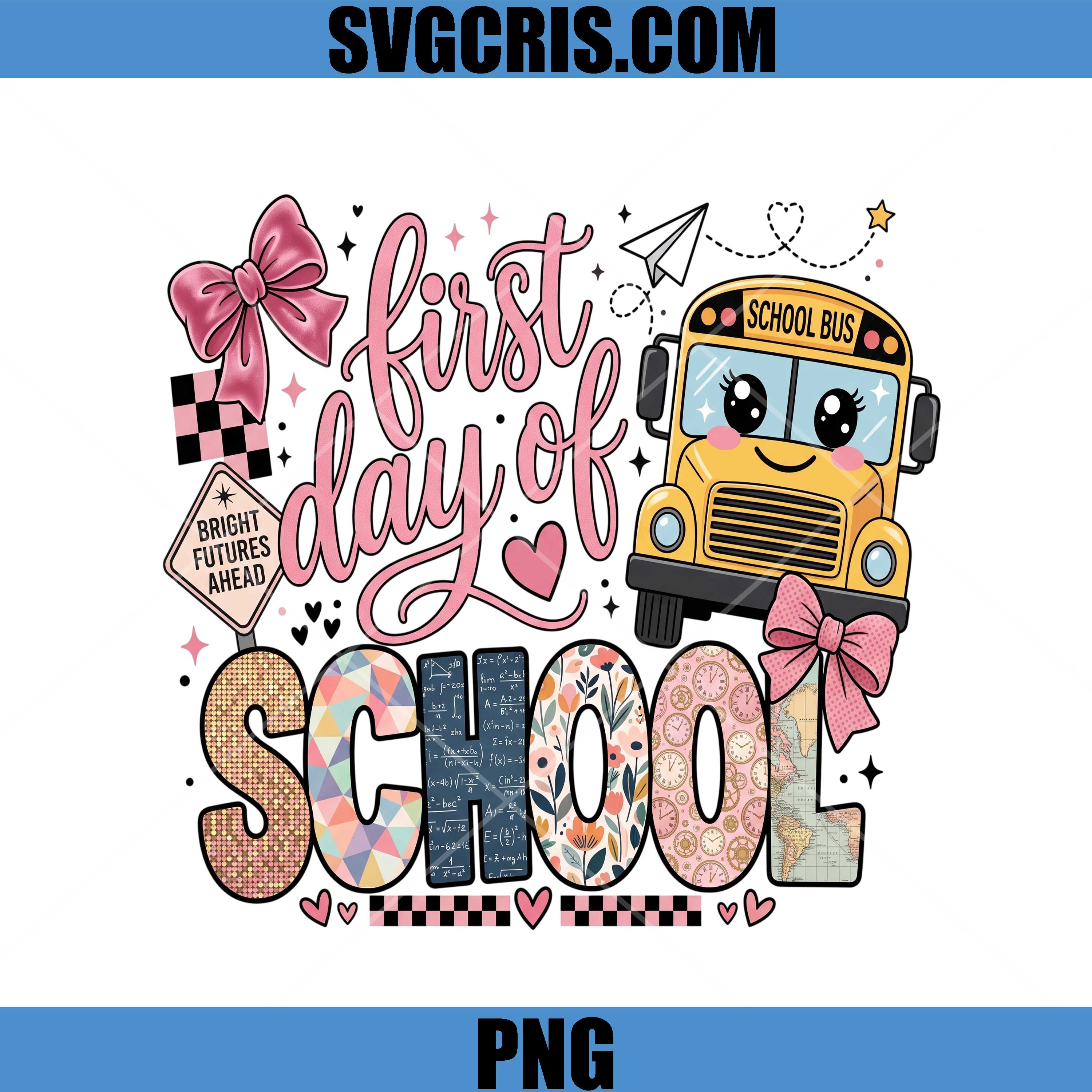 First Day Of School PNG, Back To School Bus Cartoon PNG