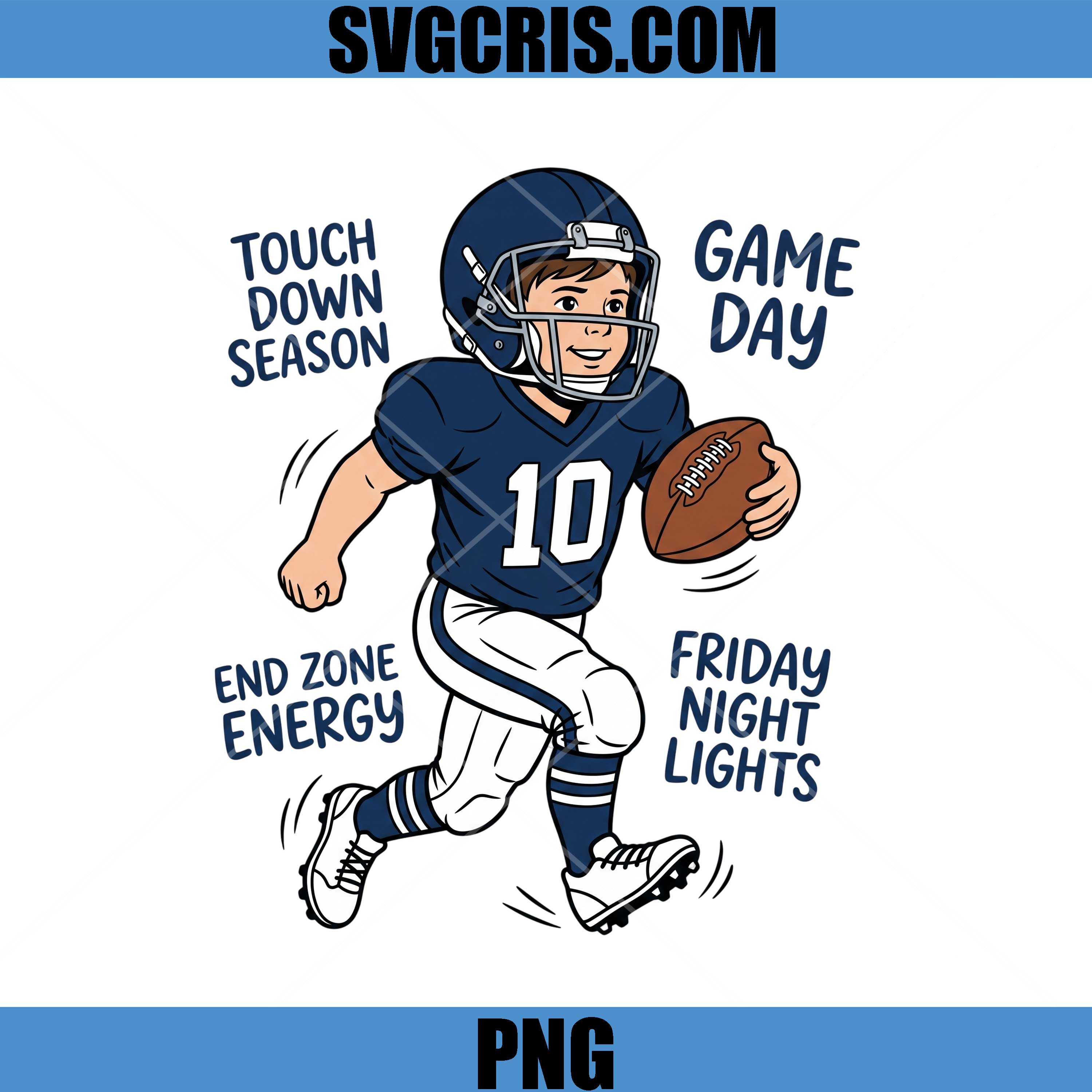 Touch Down Season Football Boy PNG, Game Day Football Player PNG