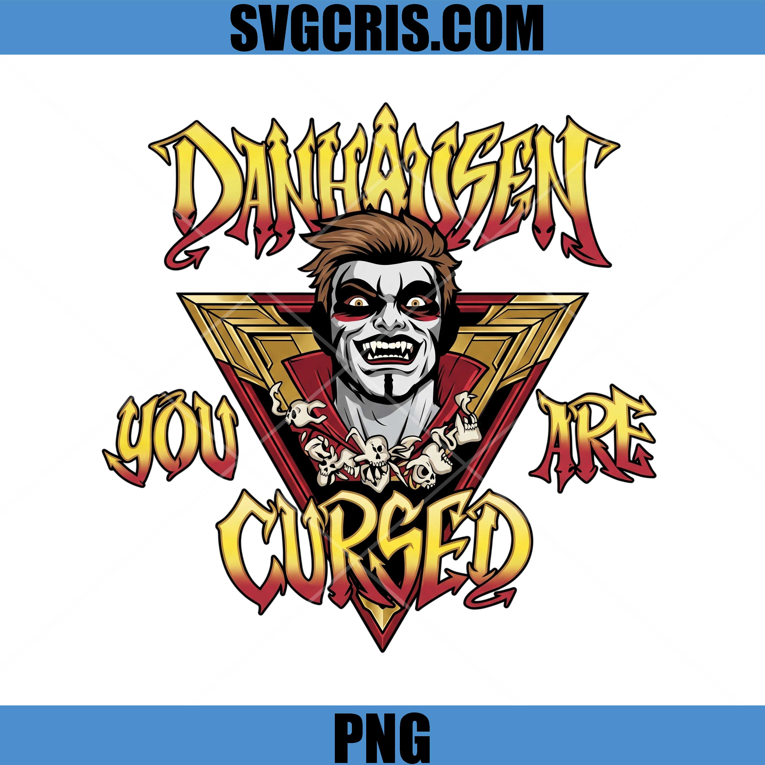 Danhausen You Are Cursed Retro PNG, Funny Wrestling Horror Art PNG