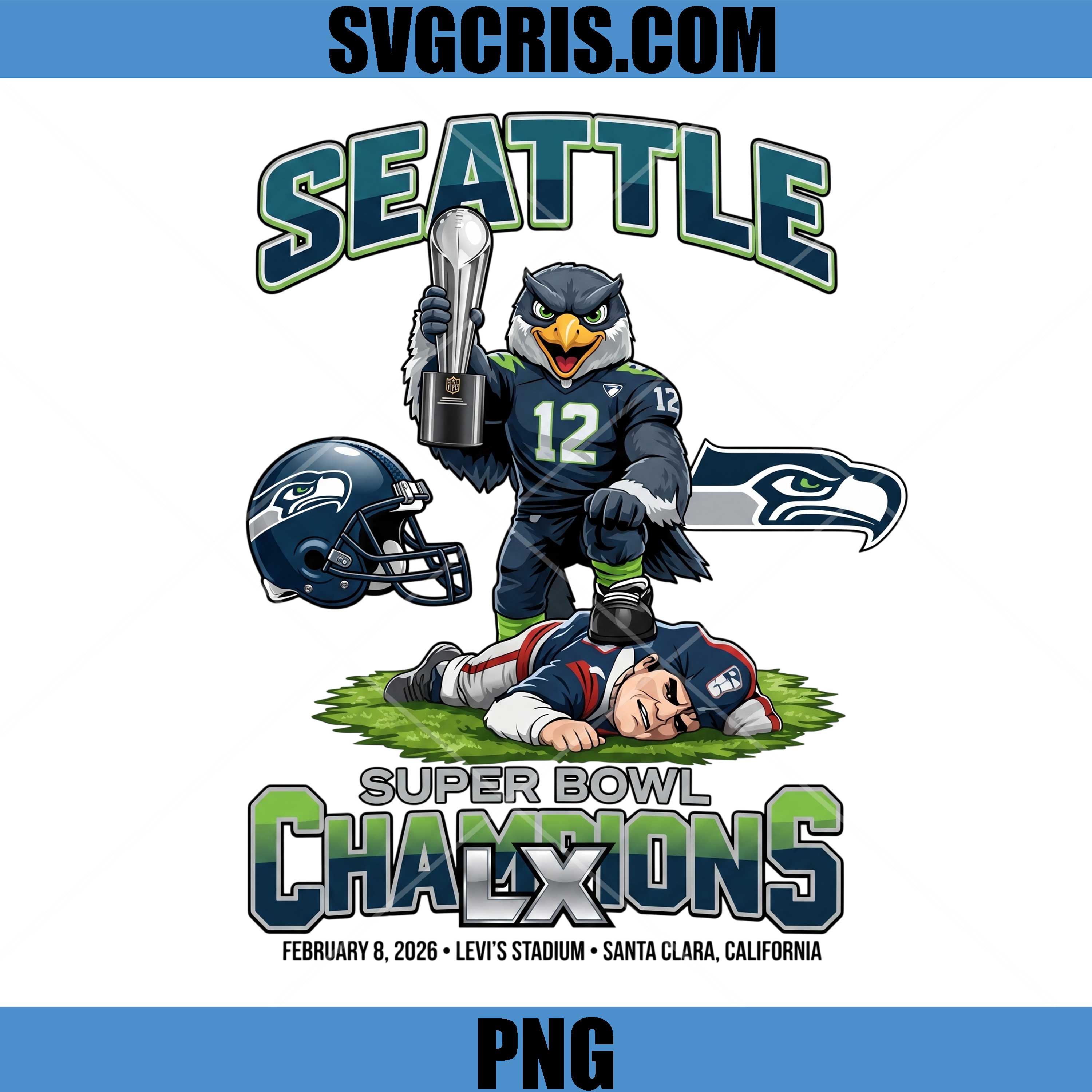 Seattle Super Bowl Champions PNG, Seahawks Victory Trophy PNG