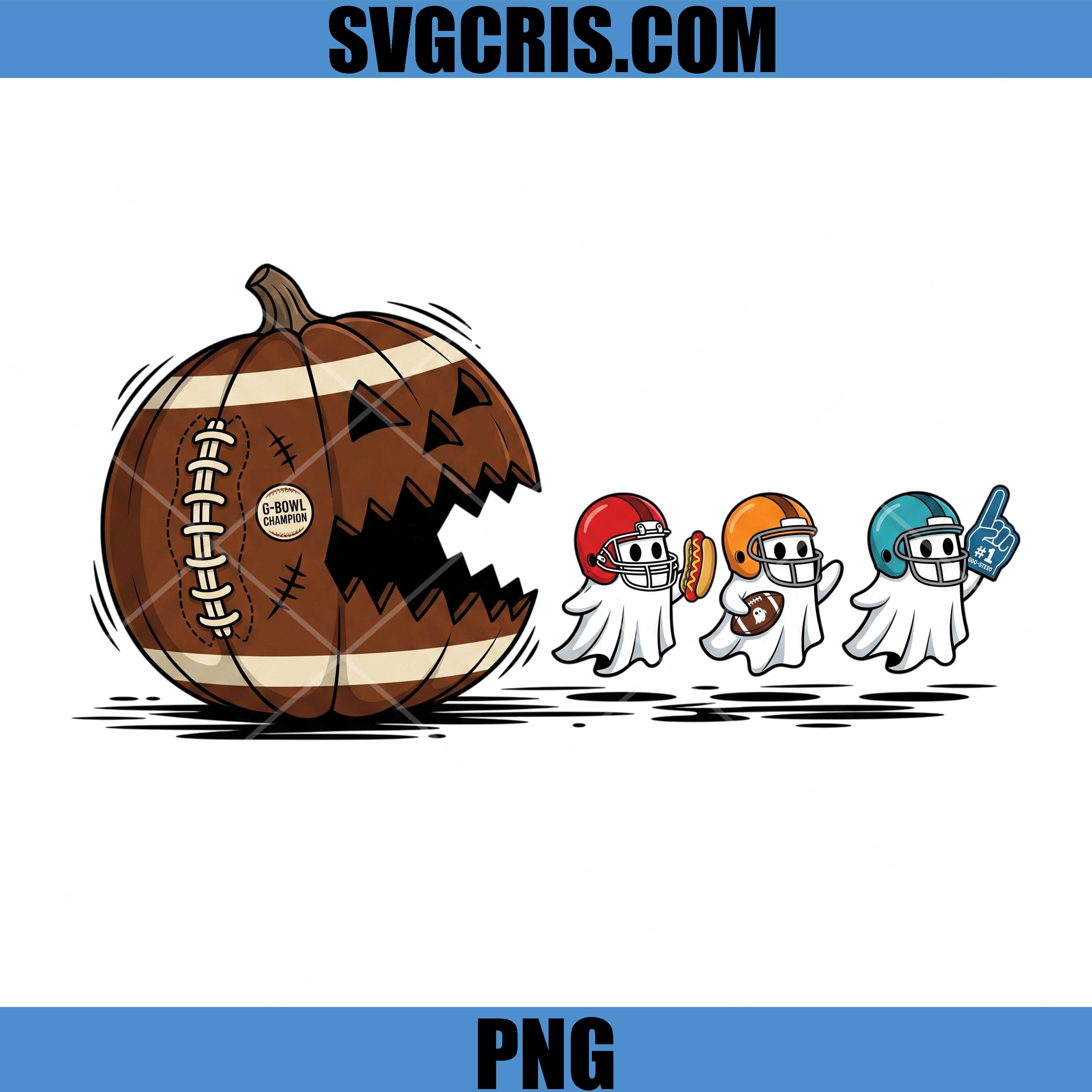 Football Pumpkin Ghost PNG, Cute Halloween Game Day PNG