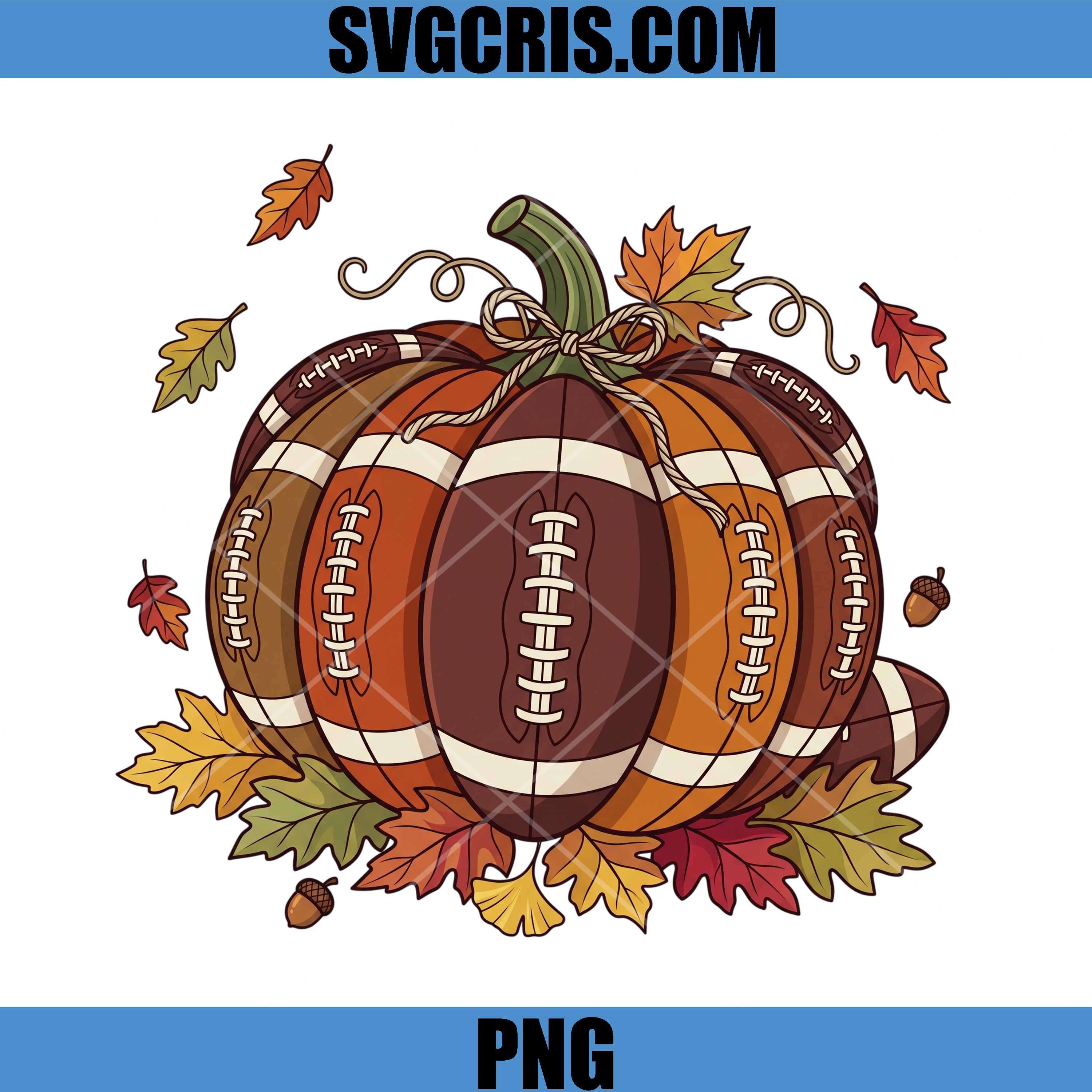Autumn Football PNG, Pumpkin Game Day Decor PNG