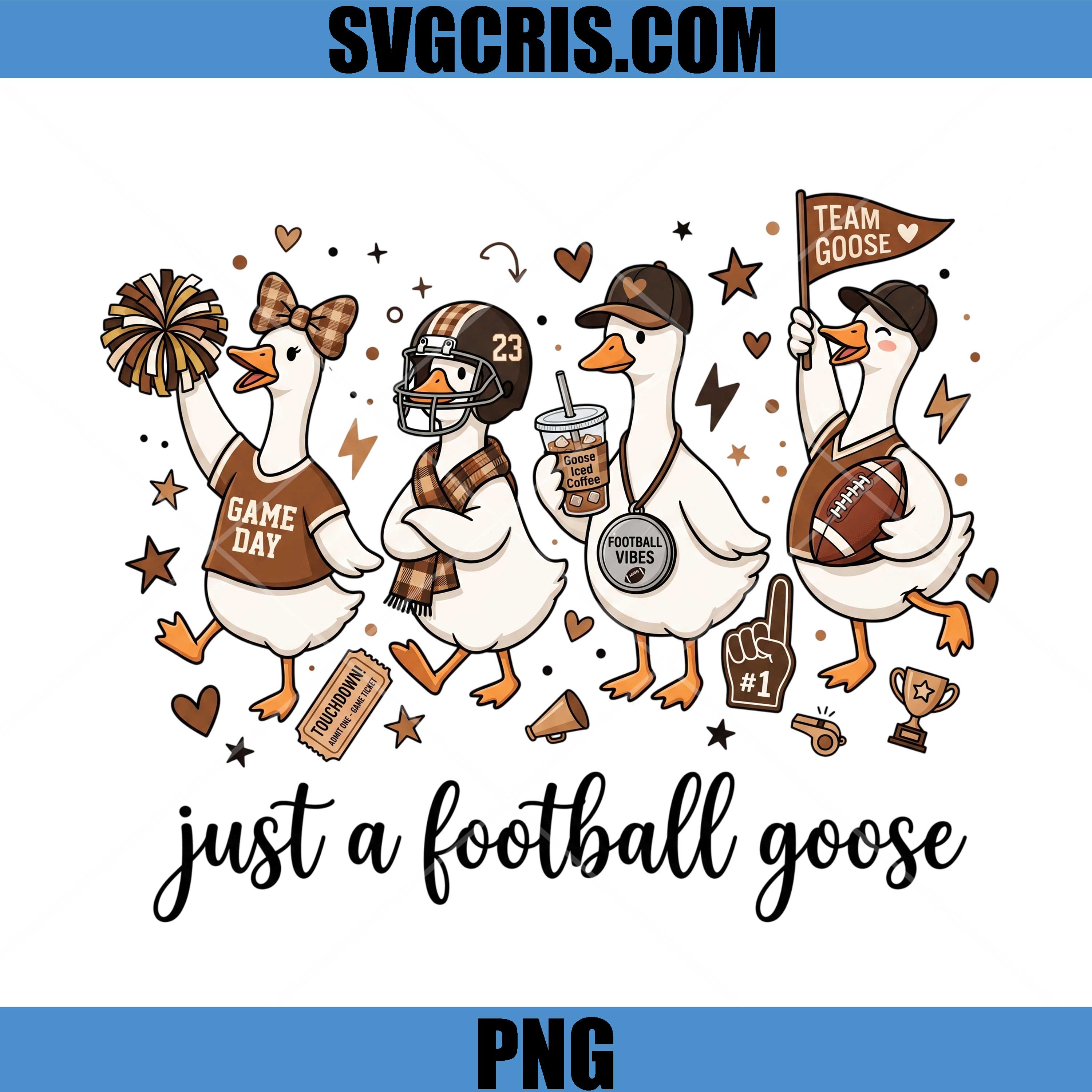 Just A Football Goose Squad PNG, Cute Game Day Goose Squad PNG