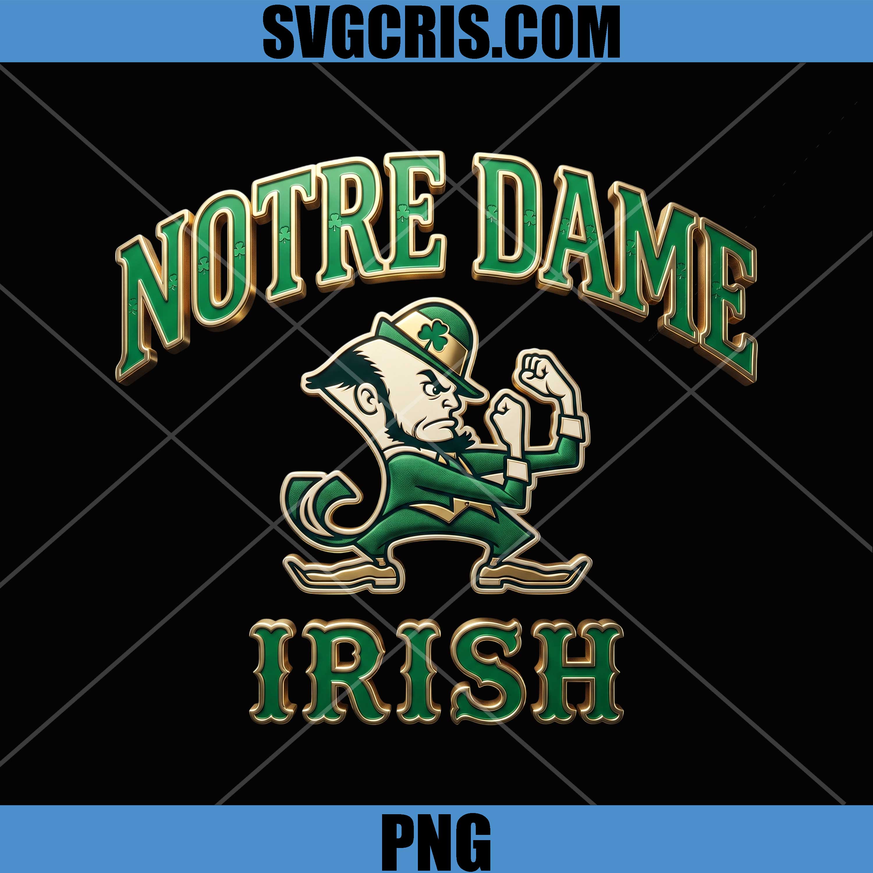 Notre Dame Irish Logo PNG, Fighting Irish Mascot PNG