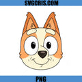Bluey Bingo Face Cartoon PNG, Cute Bluey Dog Head PNG
