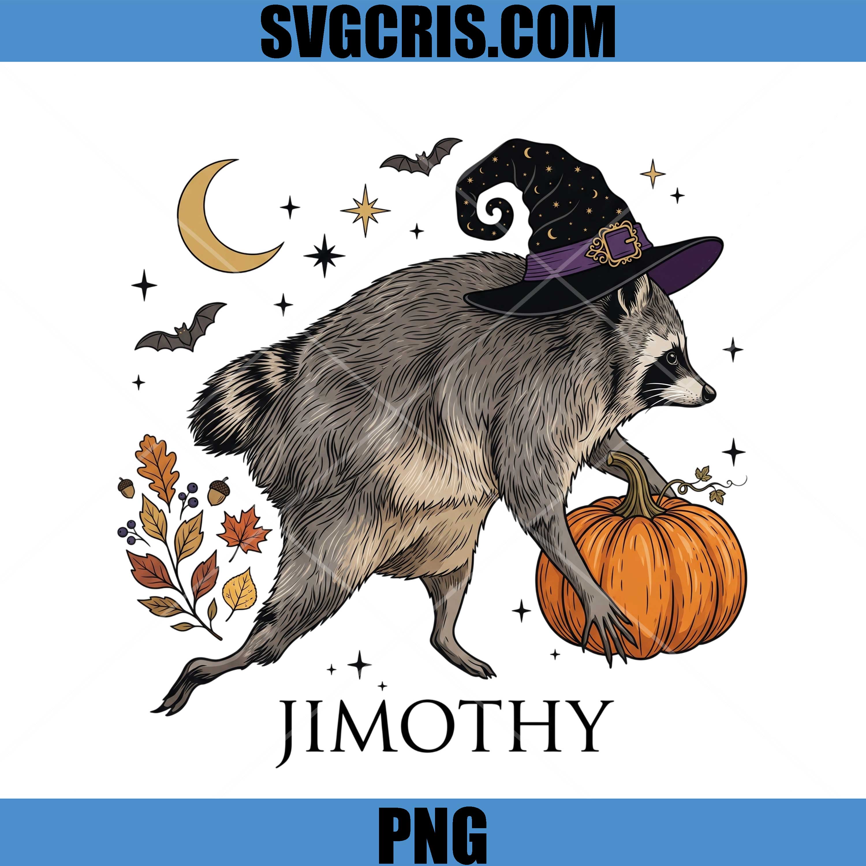 Jimothy Halloween Raccoon Witch PNG, Funny Pumpkin Raccoon PNG