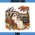 Autumn Ghost Coffee Lover PNG, Fall Leaves Pumpkins Please PNG