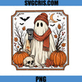 Cozy Halloween Ghost Coffee PNG, Fall Pumpkin Spooky Season PNG
