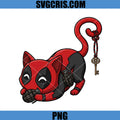 Deadpool Cat With Grenades PNG, Cute Deadpool Cat Key Tail PNG