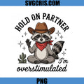 Hold On Partner I'm Overstimulated PNG, Cowboy Raccoon PNG