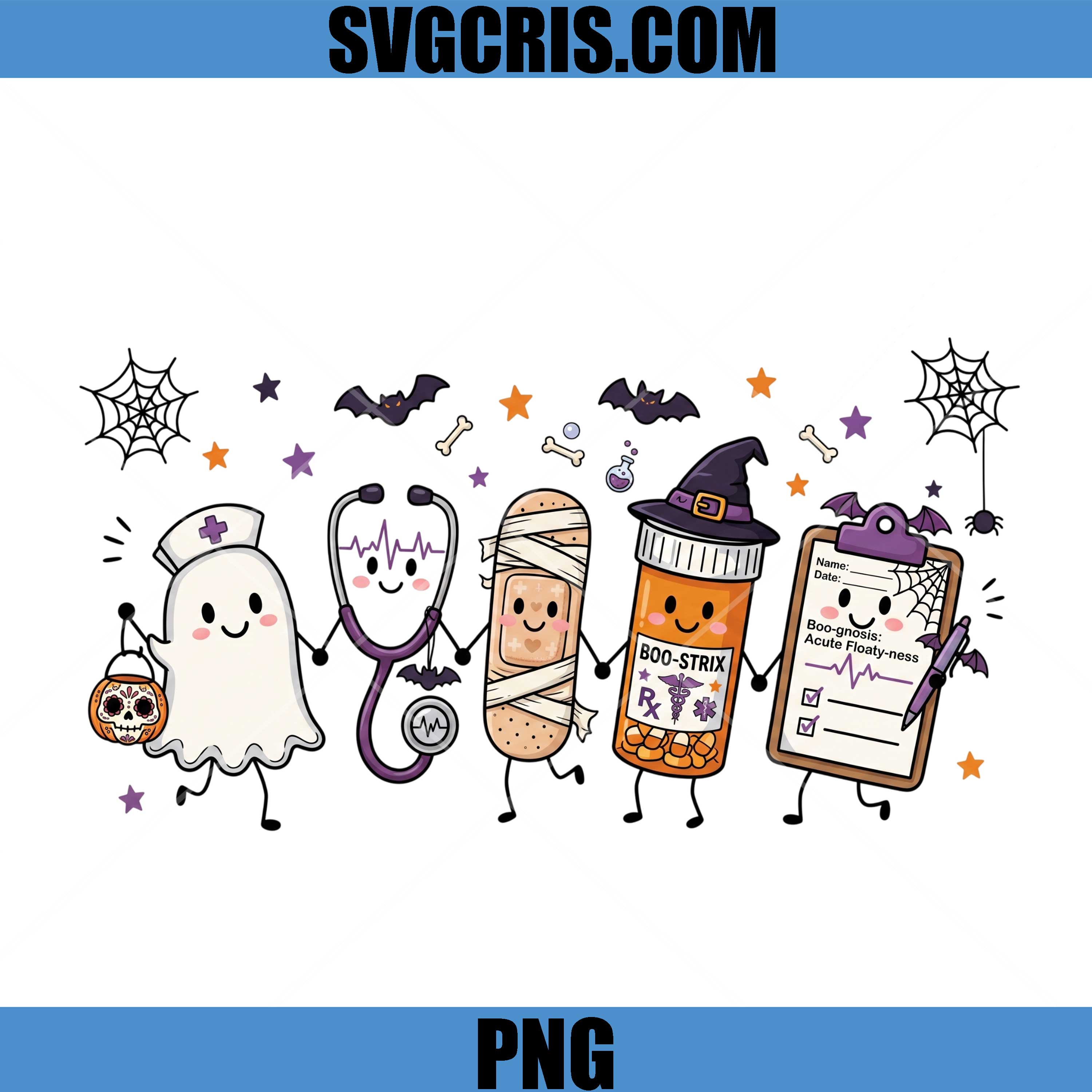Halloween Nurse Ghost PNG, Cute Medical Spooky Squad PNG