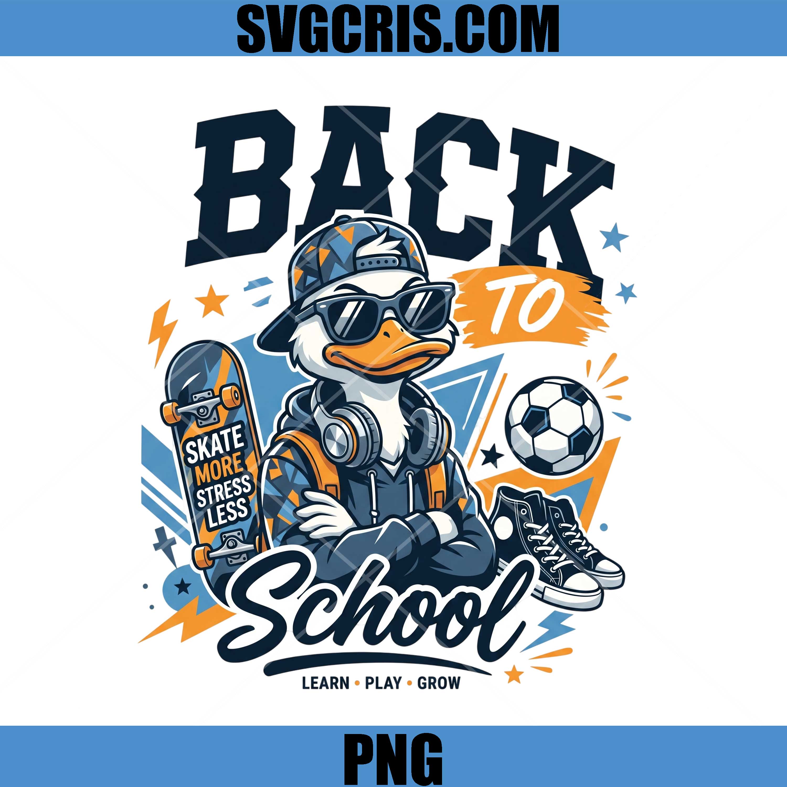 Back To School Cool Duck PNG, Duck Back To School Design PNG