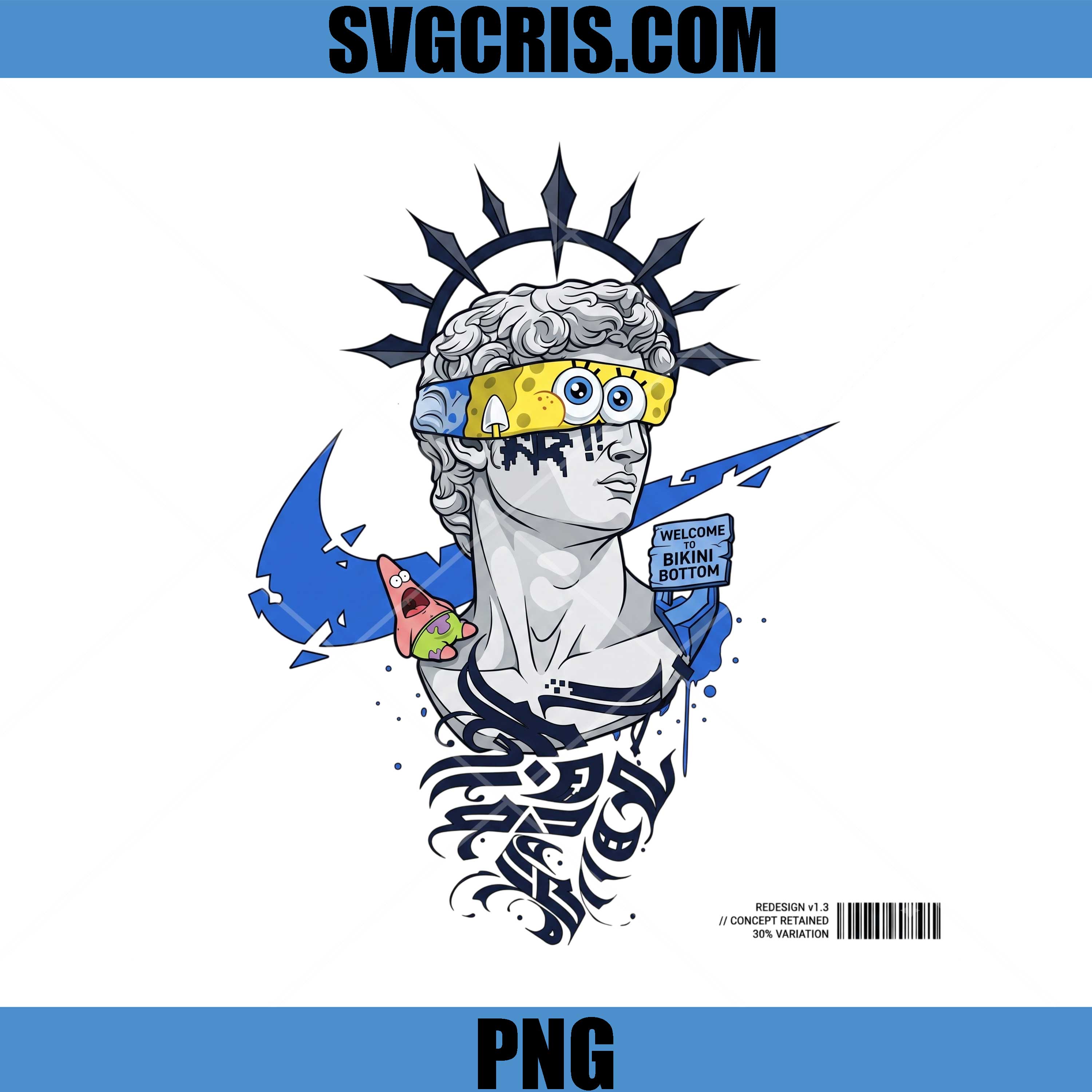 SpongeBob David Statue PNG, Bikini Bottom Mashup PNG