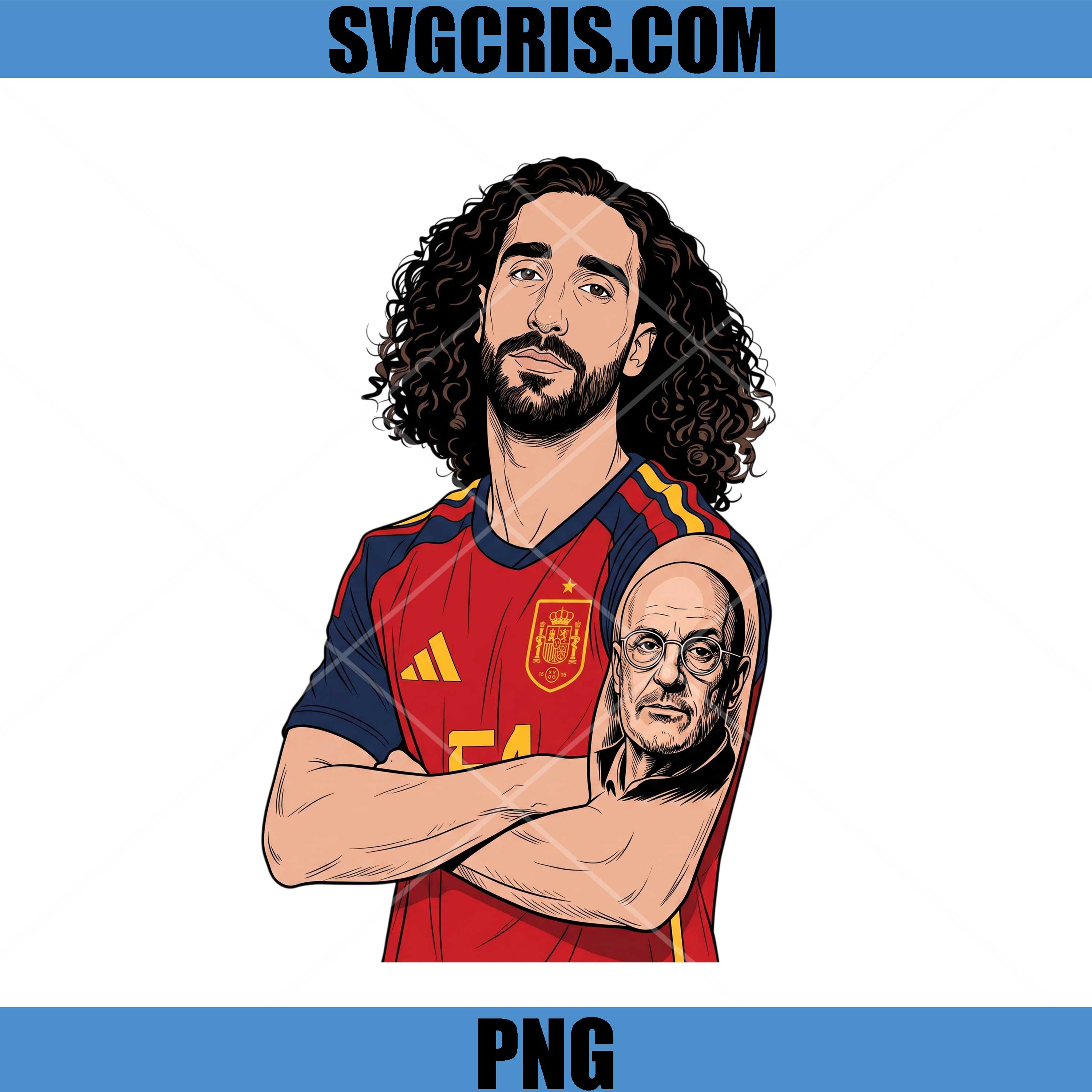 Marc Cucurella Spain PNG, Football Player Portrait Art PNG