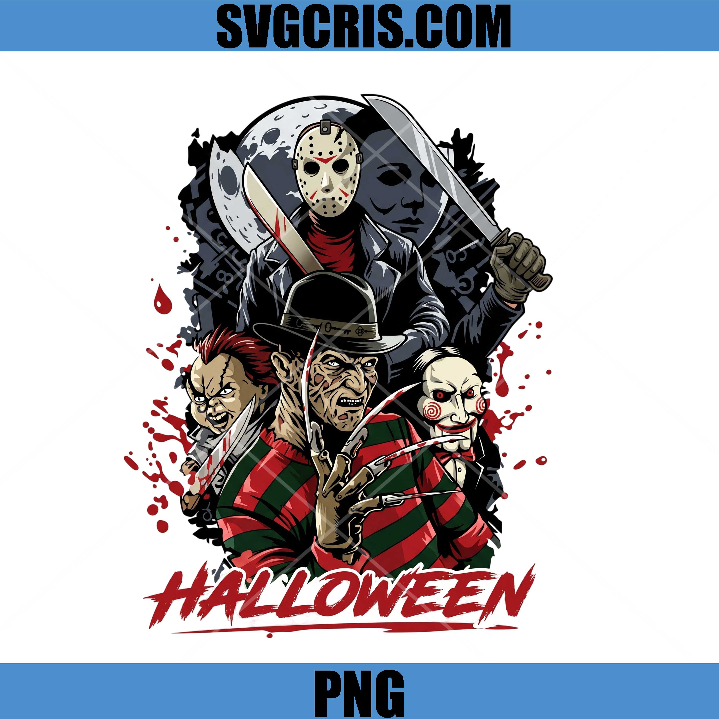 Halloween Horror Icons PNG, Freddy Jason Chucky Saw PNG